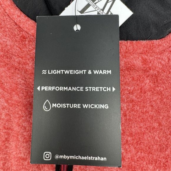 MSX by Michael Strahan 1/4 Zip Lightweight Fleece Red Black NWT Size XL - Picture 7 of 9